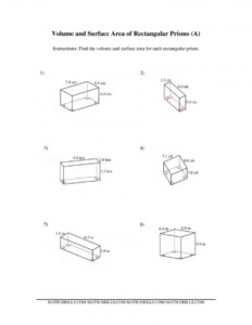 Find The Surface Area Rectangular Prism Worksheets 99Worksheets