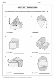 Surface Area Worksheets ShapesWorksheets