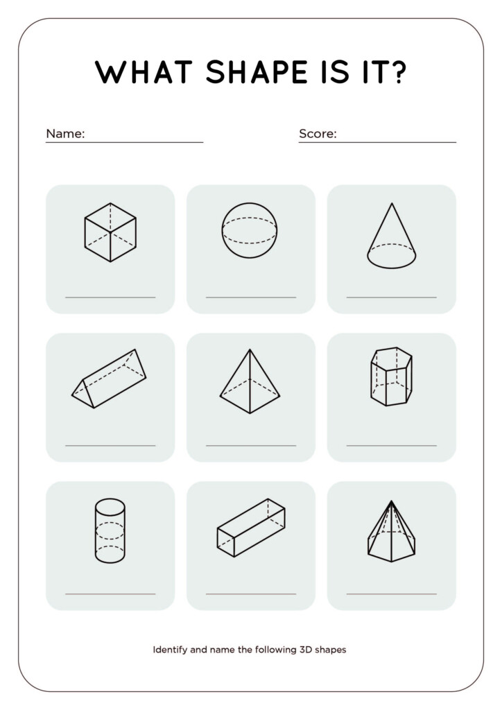 3D Shapes Printable Worksheet ShapesWorksheets