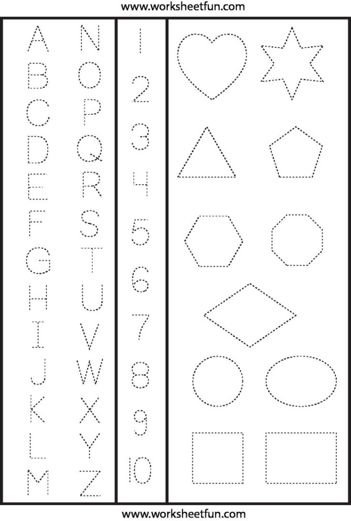123 Tracing Worksheets Preschool Shape Tracing Worksheets Tracing 