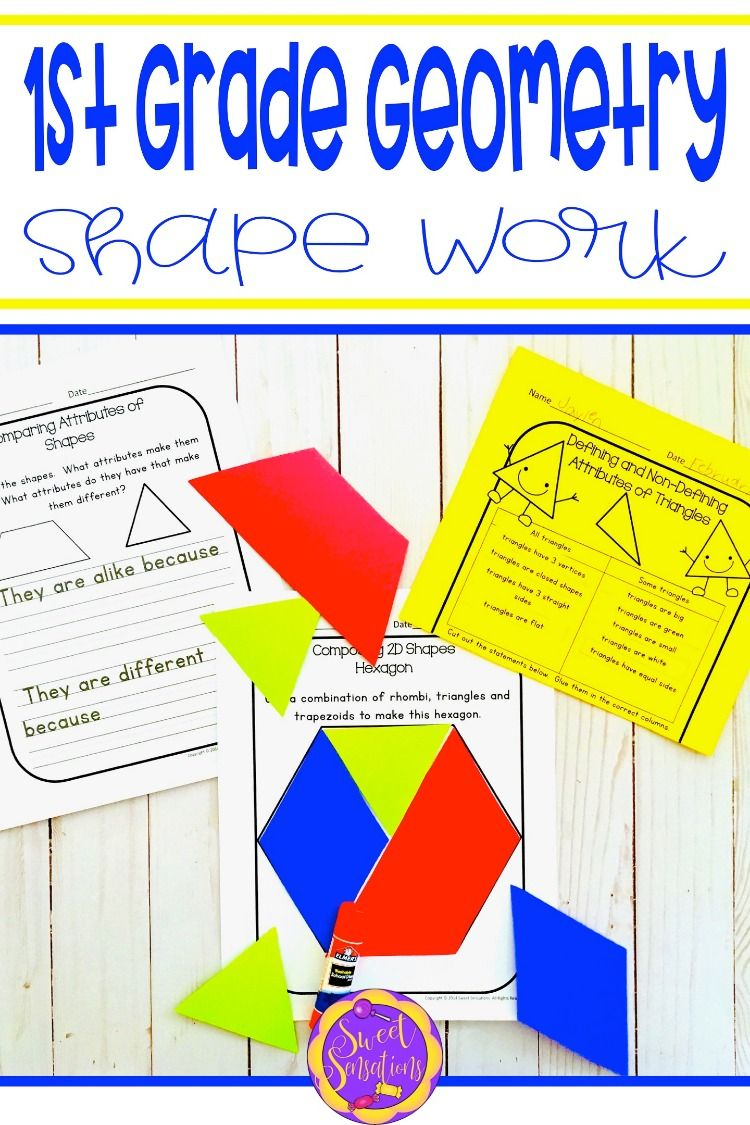 2D Shapes Attributes Worksheets Distance Learning First Grade Math