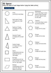 2D Shapes Properties Math Geometry Shapes Worksheets Math Methods ...