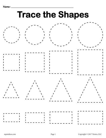 3 Tracing Shapes Worksheets Smallest To Largest Shape Tracing 