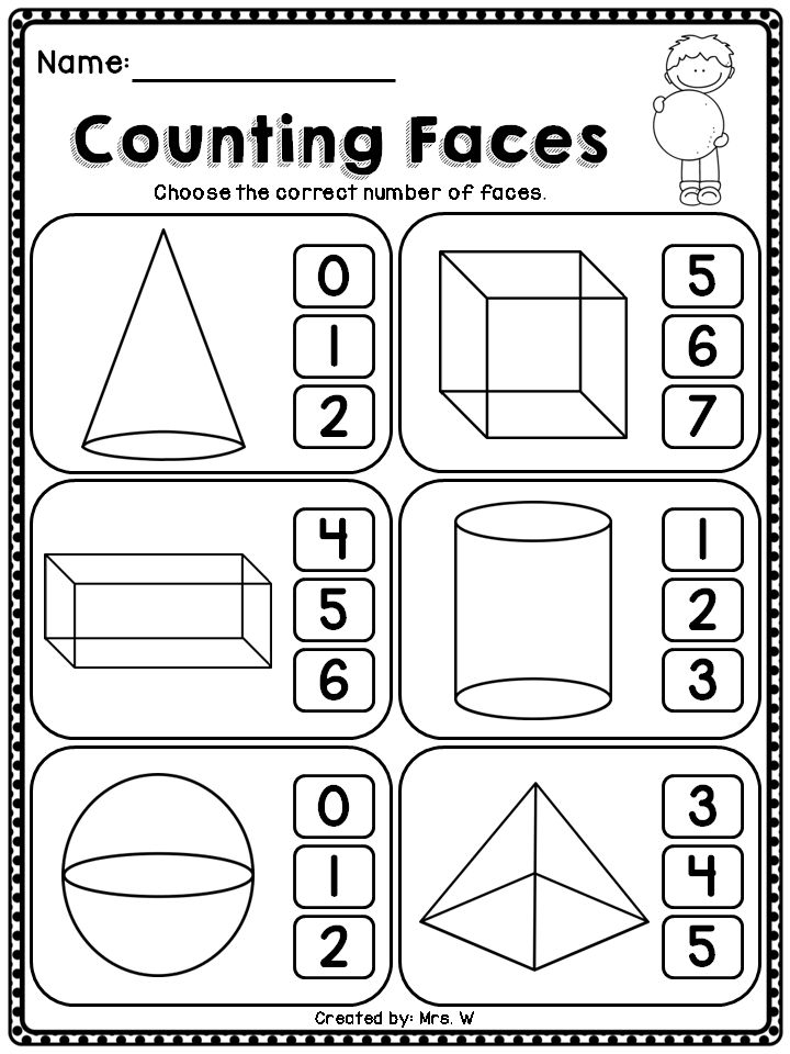 3D Shapes Shapes Worksheet Kindergarten Kindergarten Geometry 