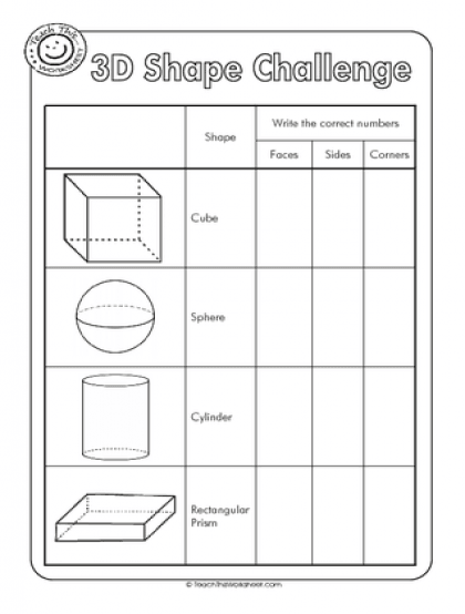 3D Shapes Worksheets 99Worksheets