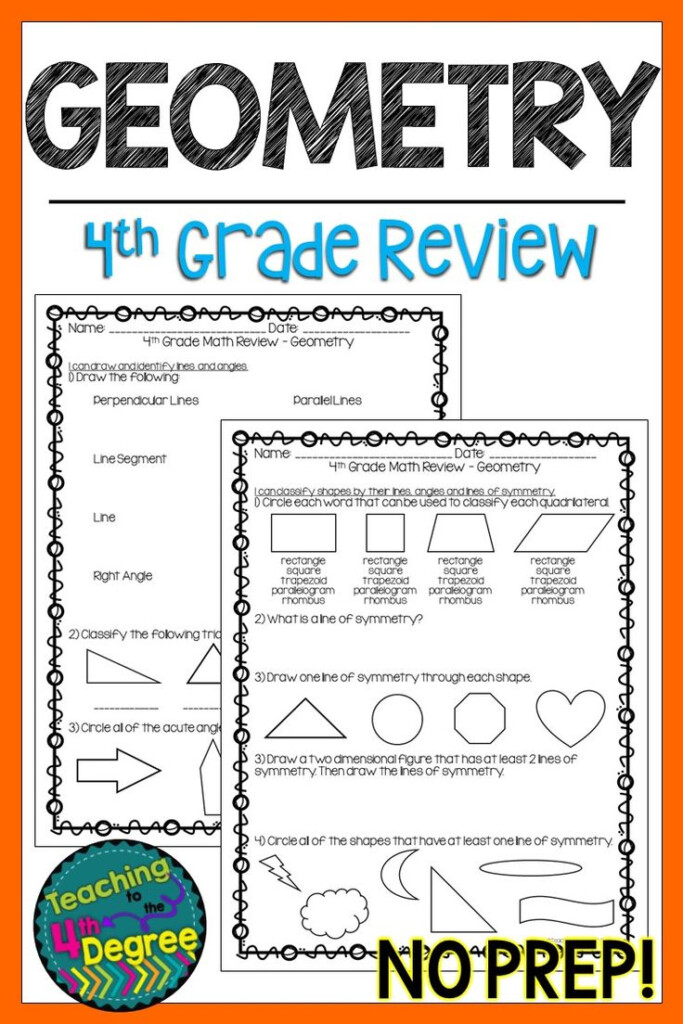 4th Grade Geometry Review Geometry Review Upper Elementary Math 4th 