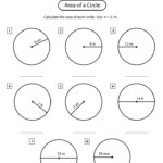 Area Of A Circle Worksheets Math Monks