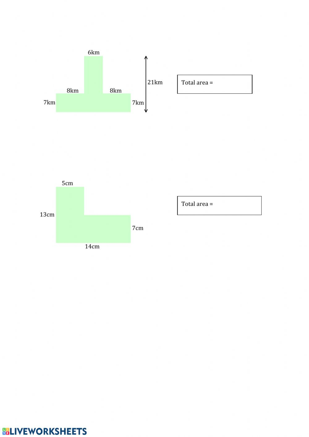 Area Of Compound Shapes Interactive Worksheet