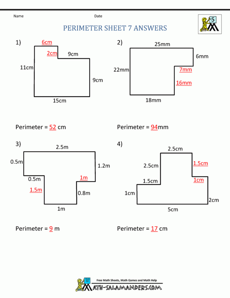 Area Perimeter Volume Worksheets Pdf Db excel