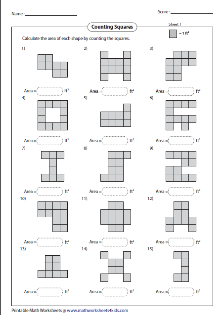 Area Worksheets