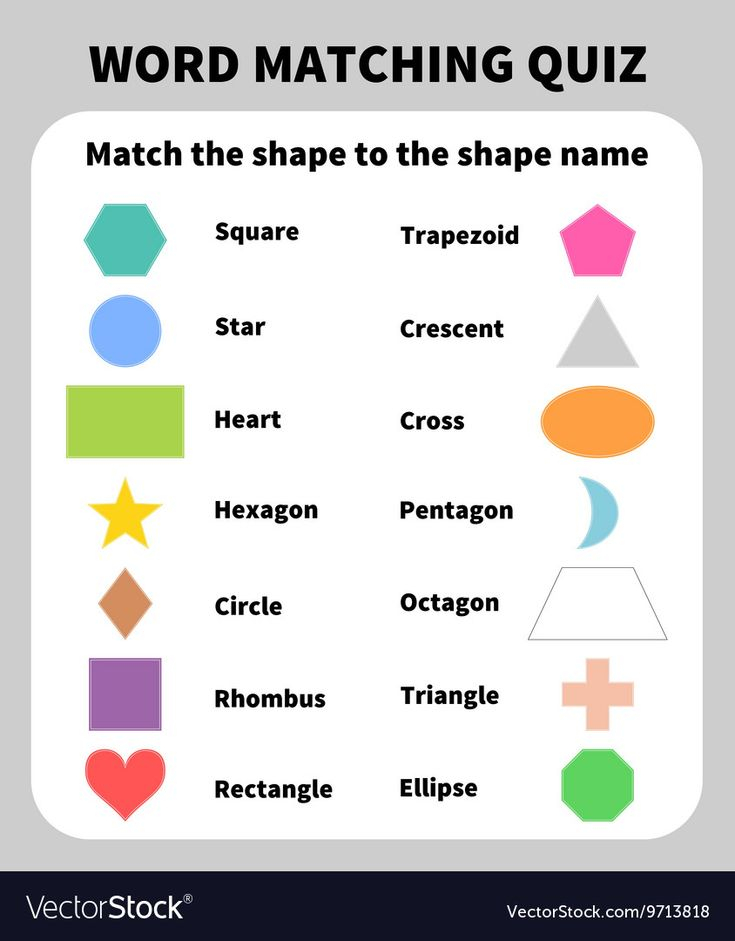 Basic Shapes Matching Quiz Learning 2D Shapes For Children Education