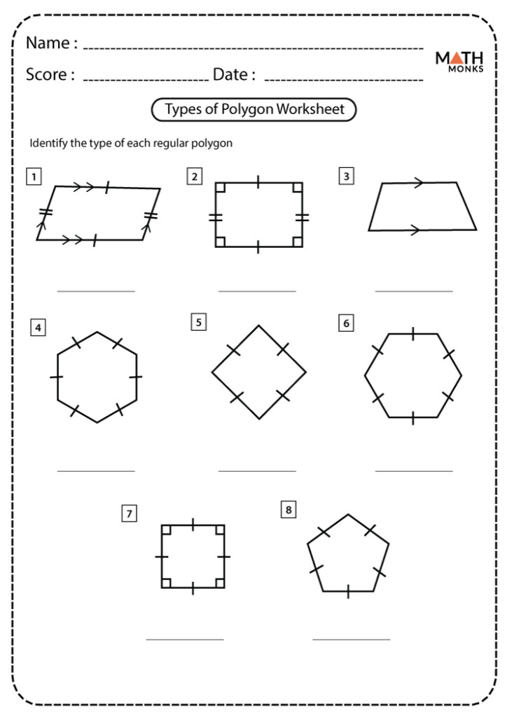 Classifying Or Identifying Polygons Worksheets Math Monks