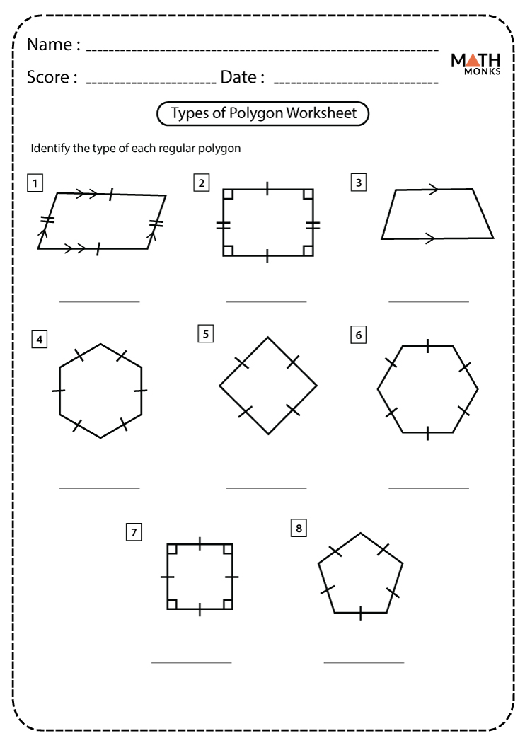 Classifying Or Identifying Polygons Worksheets Math Monks ...