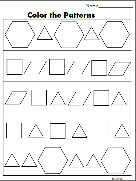 Color The Pattern Block Patterns Made By Teachers Alphabet Matching 