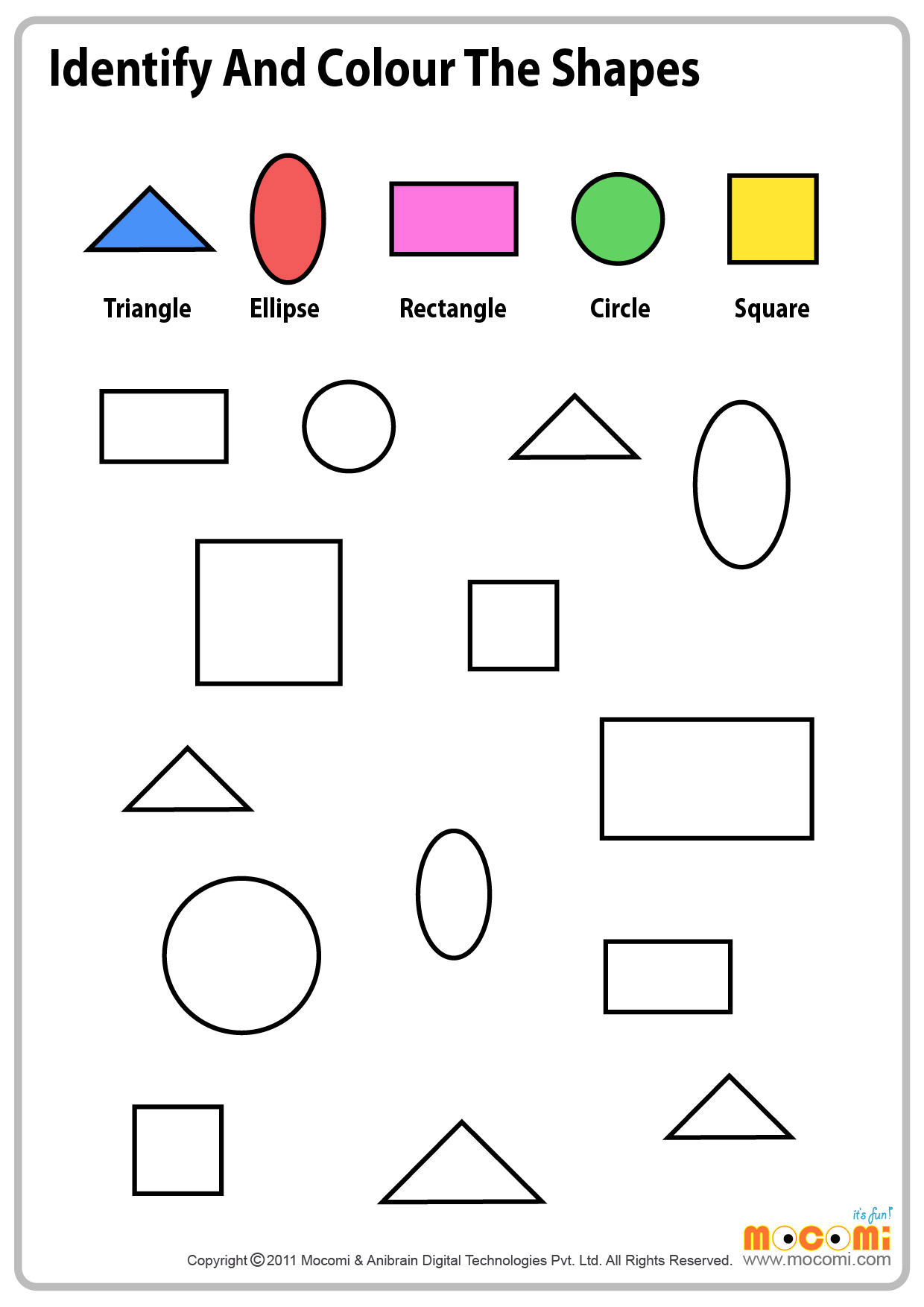 Colour Similar Shapes 2 Maths Worksheet For Kids Mocomi