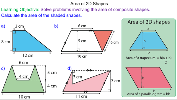 Composite Area Of 2D Shapes Mr Mathematics