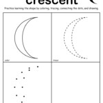 Crescent Shape Worksheet Color Trace Connect Draw In 2021