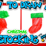 Drawing A Christmas Stocking With Shapes Preschool Art For Kids Hub