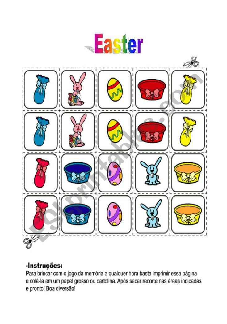 EASTER MEMORY GAME ESL Worksheet By Anacr In 2020 Memory Games 