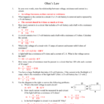 Electrical Resistance Worksheet Answers Db excel