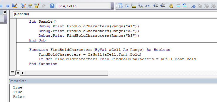 Excel Vba Check If Partial Bolding In Cell Stack Overflow
