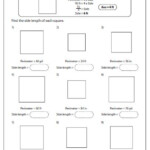 Find The Side Length Using The Perimeter Mathematics Worksheets 4th