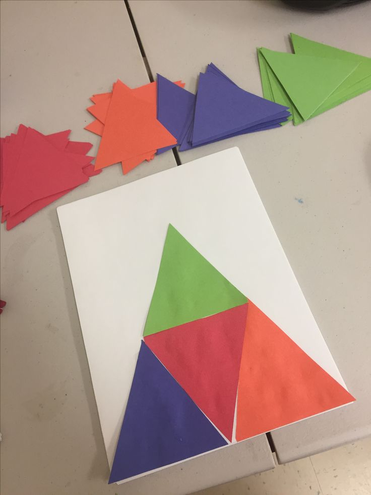 Four Triangles Make A Triangle Preschool Activity Shape Activities 