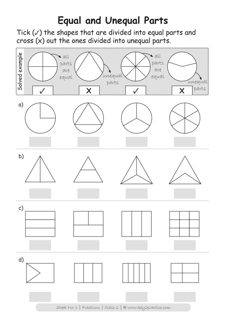 Fractions Worksheets Grade 2 I Maths Key2practice Workbooks