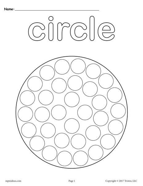 FREE Circle Do A Dot Printable Shapes Preschool Shapes Worksheets 