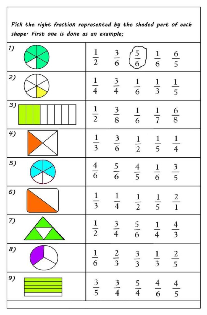  Free Printable Fractions Worksheets For 2019 Educative Printable 