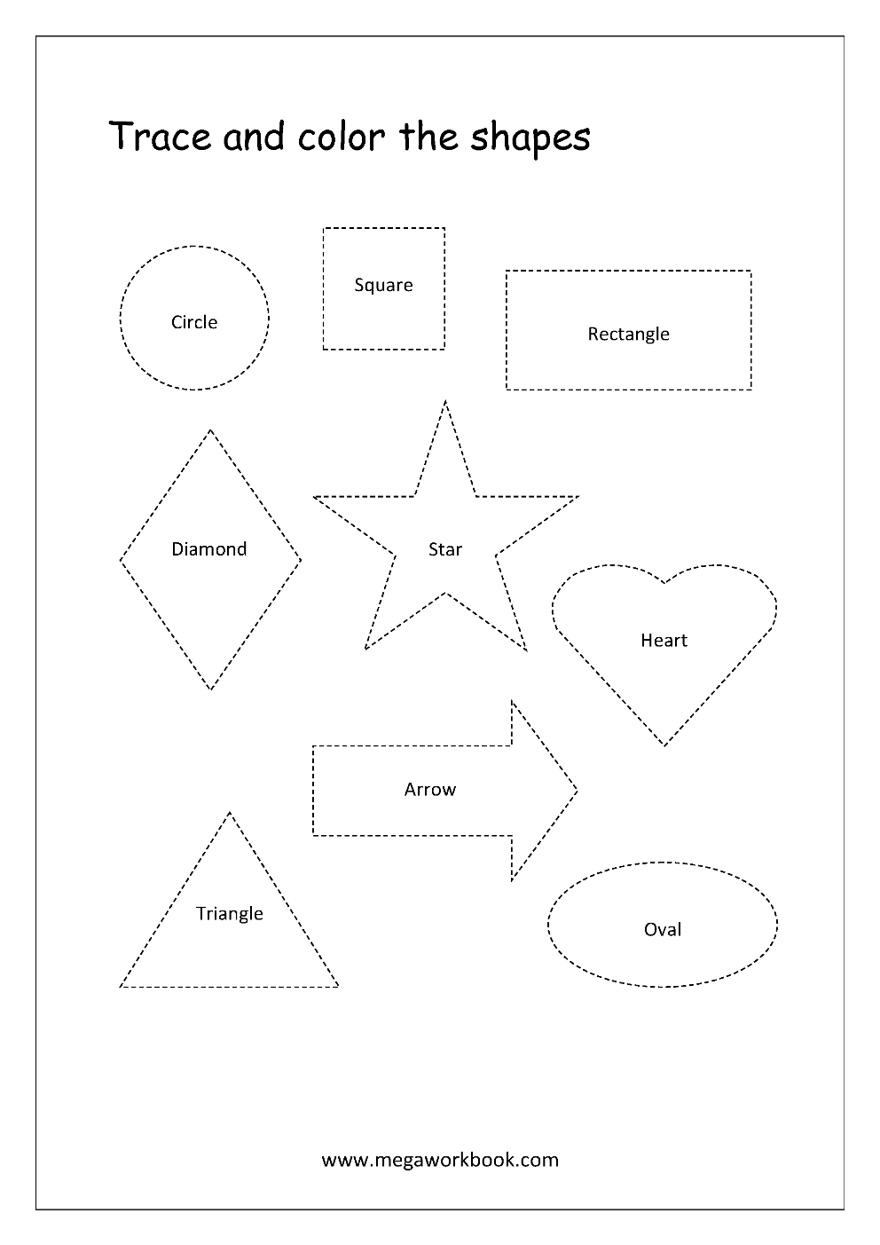 Free Printable Shapes Worksheets Tracing Simple Shapes Pre Writing 