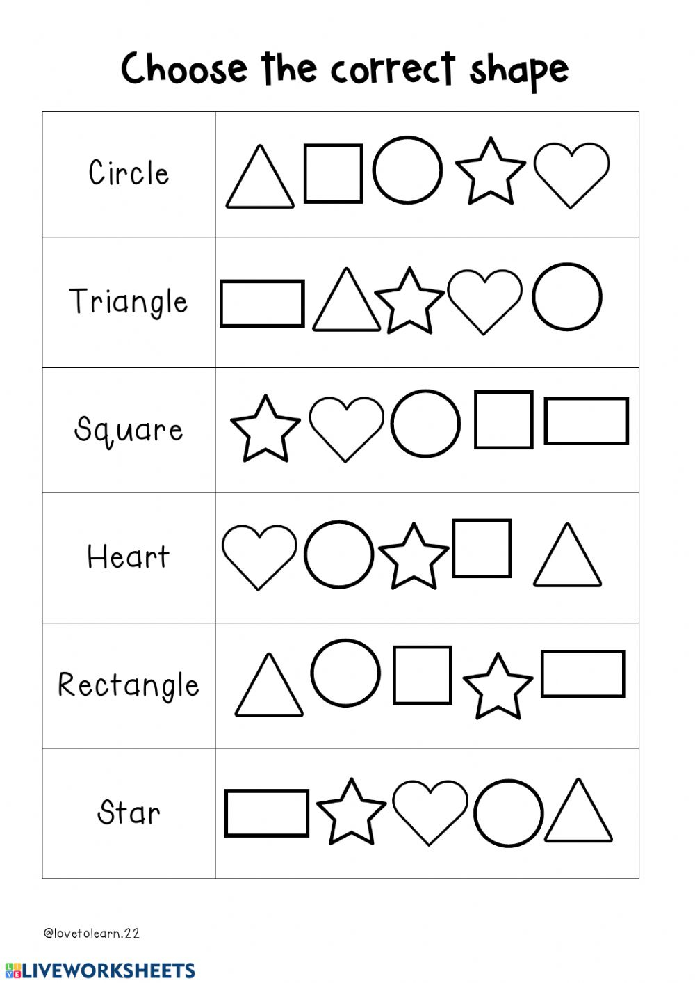 Geometric Shapes Worksheet