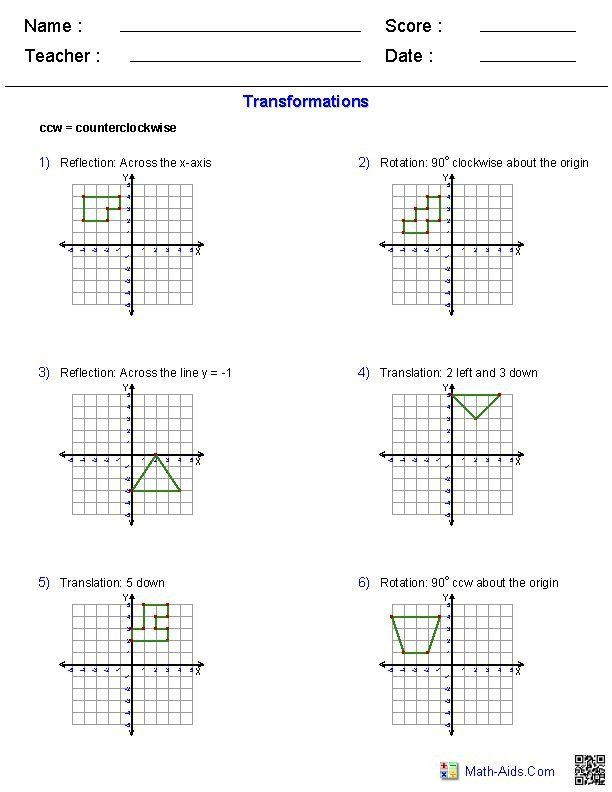 Geometry Transformations Composition Worksheet Answers Worksheetpedia