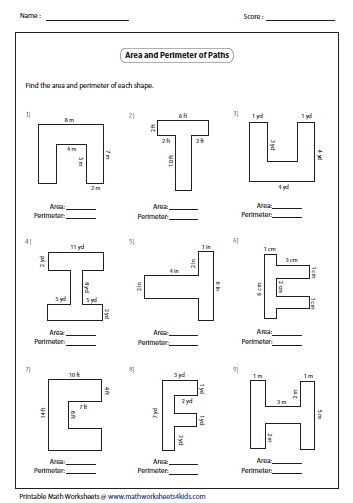 Geometry Worksheets Area Worksheets Area And Perimeter Worksheets