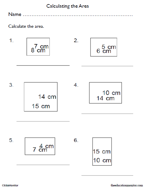 Grade 5 Area Math Worksheet EduMonitor