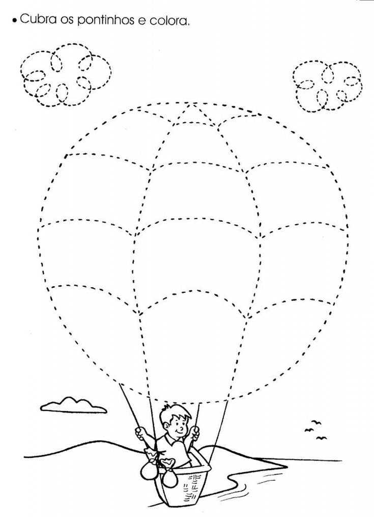 Hot Air Balloon Trace Worksheet In 2020 Transportation Preschool 