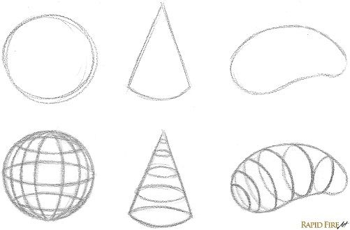 How To Draw 3D Shapes Contour Lines Cross Contour Line Drawing