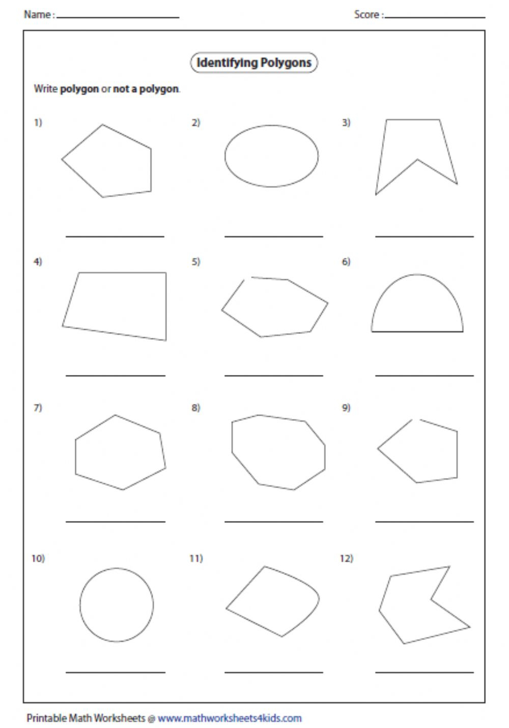 Identify Polygons Worksheet