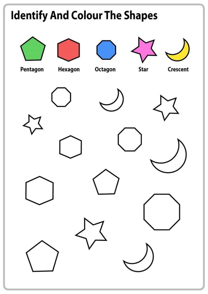 Identify Shapes Worksheet Kindergarten Color The Shapes Worksheet 