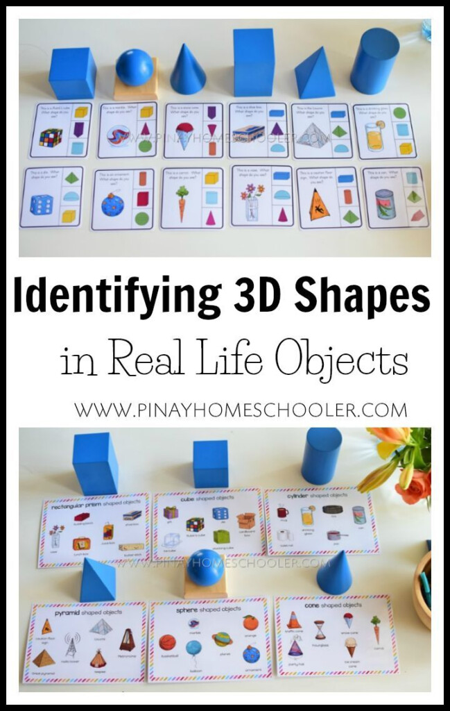 Identifying 3D Shapes In Real Life Objects shapes math preschool 