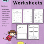 Kindergarten Math 3D Shapes Worksheets And Activities Little Dots