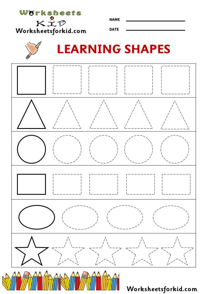 Learning Basic Shapes Worksheets Kegiatan Untuk Anak Anak