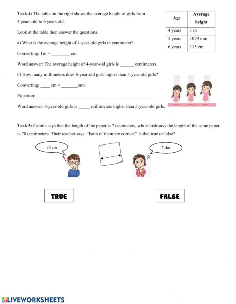 Length Continued Worksheet