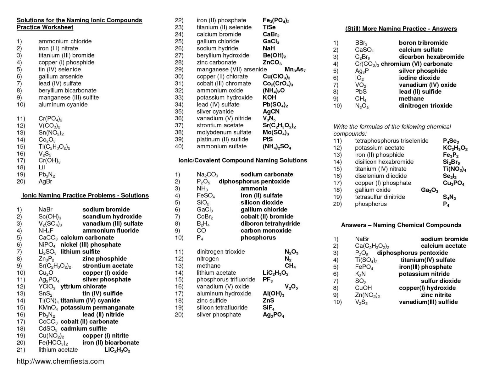 Mixed Naming Worksheet Ionic Covalent And Acids Worksheet Db Excel 