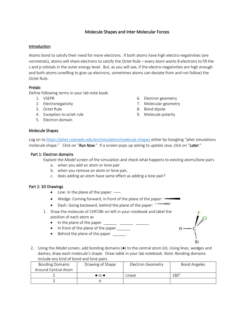 Molecule Polarity Phet Lab Worksheet Answers Worksheet List