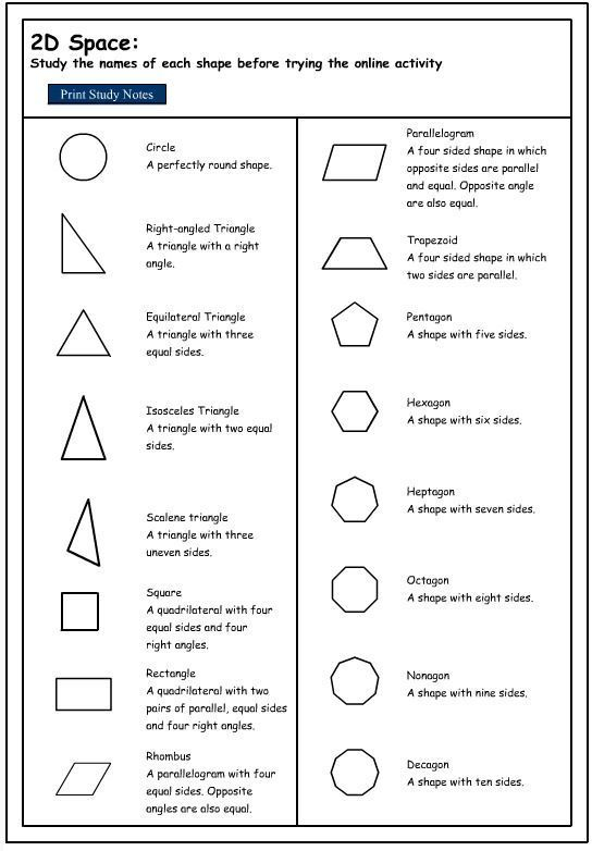 Names And Images Of Geometric Shapes Printable Yahoo Image Search 