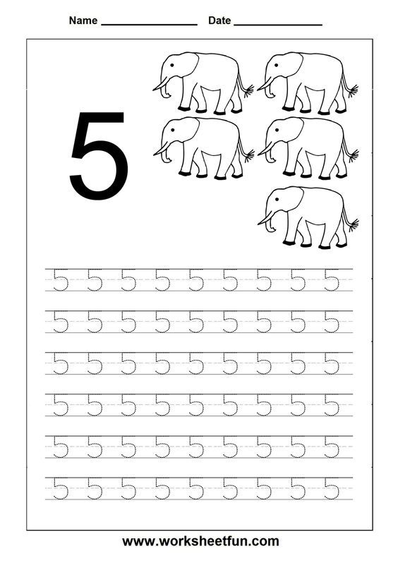 Number Tracing Worksheet 5 Tracing Worksheets Preschool Tracing