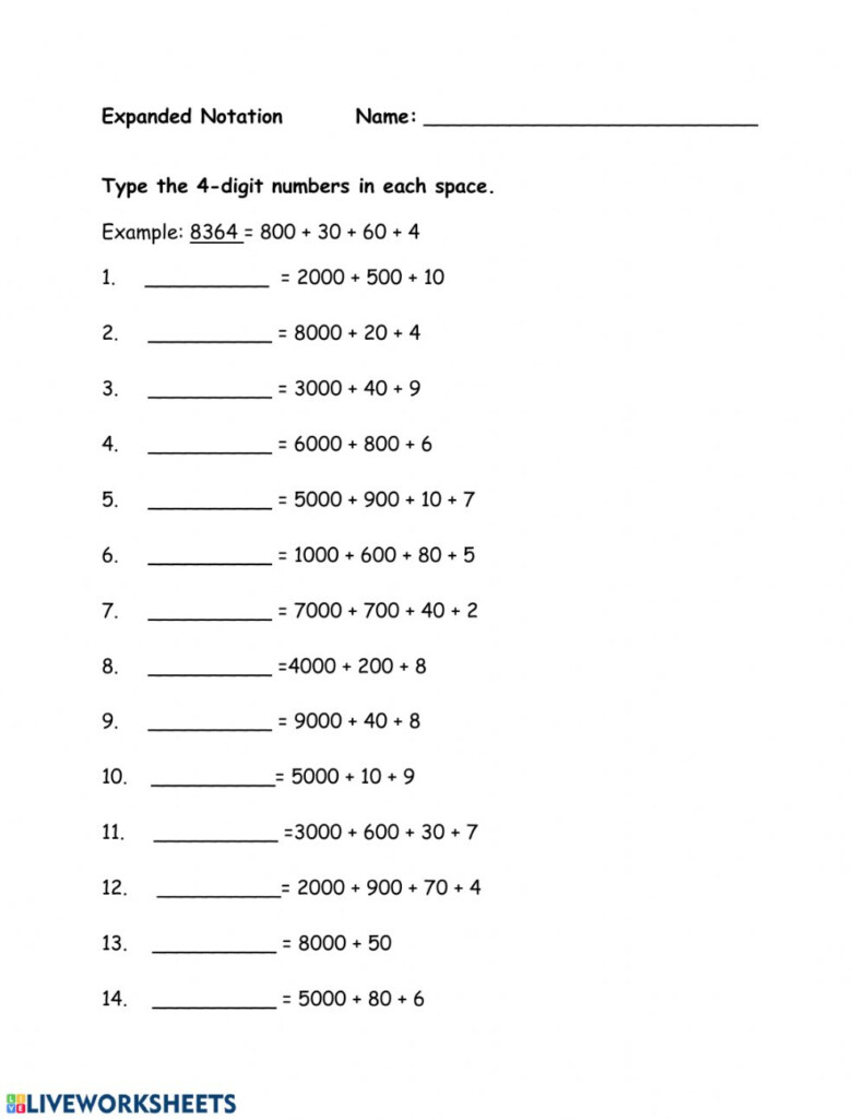 Numeration And Notation Worksheet