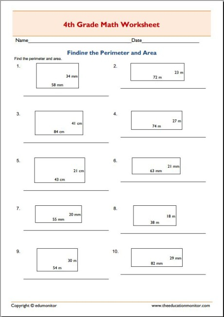 Perimeter And Area Of Regular Shapes Worksheets EduMonitor