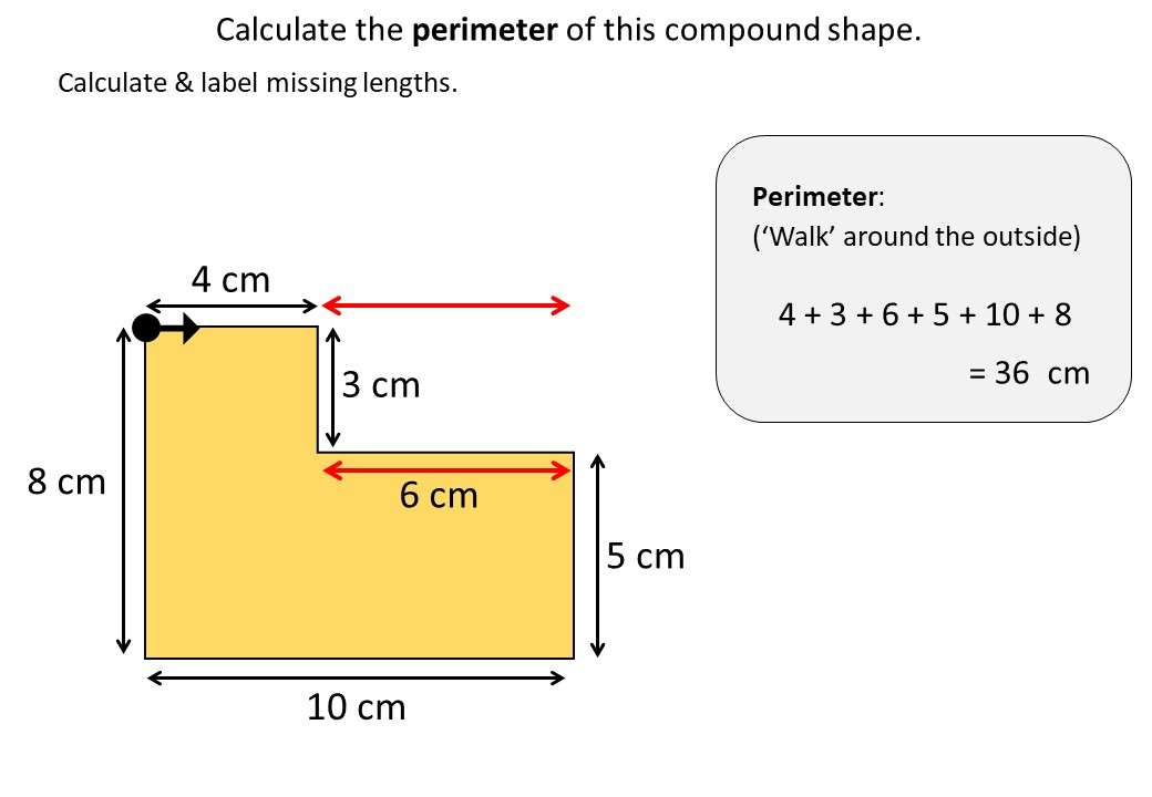 Perimeter Of Rectilinear Compound Shapes Go Teach Maths Handcrafted